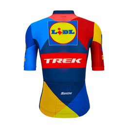 SANTINI Cycling short sleeve jersey - LIDL TREK 2024 TEAM ORIGINAL - red/yellow/blue