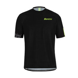 SANTINI Cycling short sleeve jersey - SASSO MTB - green/black