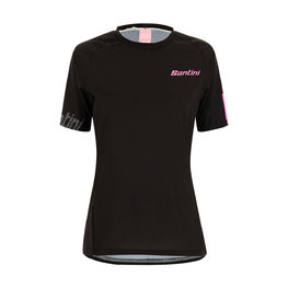 SANTINI Cycling short sleeve jersey - SASSO MTB LADY - black/pink