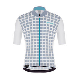 SANTINI Cycling short sleeve jersey - MITO GRIDO - white/grey