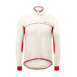 SANTINI Cycling windproof jacket - ARIES - transparent/white/red