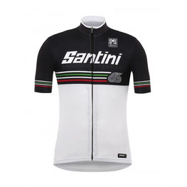 SANTINI Cycling short sleeve jersey - BEAT - black/white