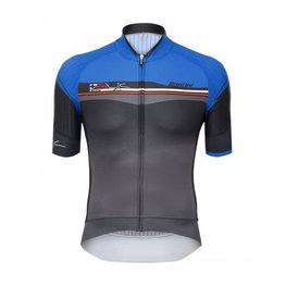 SANTINI Cycling short sleeve jersey - SLEEK PLUS - blue/black