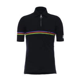 SANTINI Cycling short sleeve t-shirt - UCI RAINBOW WOOL - rainbow/black