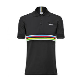 SANTINI Cycling short sleeve t-shirt - UCI POLO - black