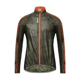 SANTINI Cycling windproof jacket - FINE WINDBREAKER - orange/green