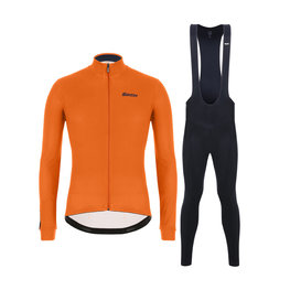 SANTINI Cycling winter set - COLORE WINTER II - black/orange