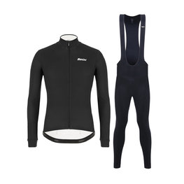 SANTINI Cycling winter set - COLORE WINTER II - black