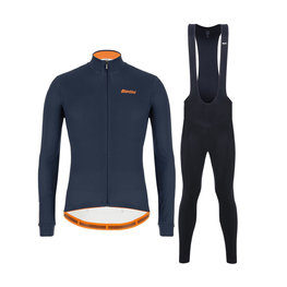 SANTINI Cycling winter set - COLORE WINTER II - black/blue