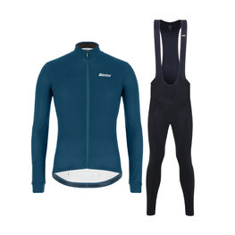 SANTINI Cycling winter set - COLORE WINTER II - black/blue