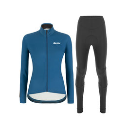 SANTINI Cycling winter set - COLORE LADY WINTER - blue/black