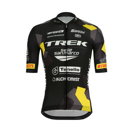 SANTINI Cycling short sleeve jersey - TREK MTB 2019 - white/yellow/black