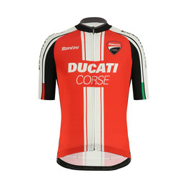 SANTINI Cycling short sleeve jersey - DUCATI CORSE 2019 - black/red