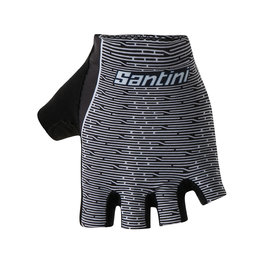 SANTINI Cycling fingerless gloves - SOFFIO - white/black