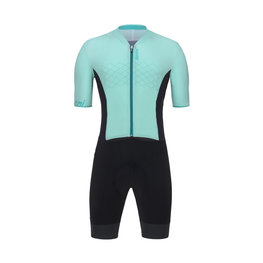 SANTINI Cycling skinsuit - REDUX - black/light blue