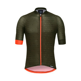SANTINI Cycling short sleeve jersey - SOFFIO - green/orange
