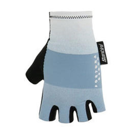 SANTINI Cycling fingerless gloves - REDUX FORTUNA AERO - white/light blue