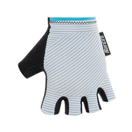 SANTINI Cycling fingerless gloves - MILLE - light blue/white