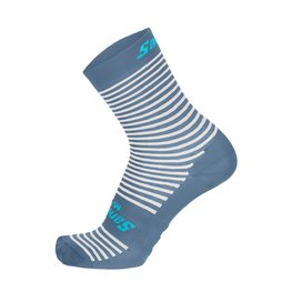 SANTINI Cyclingclassic socks - MILLE - light blue/white