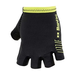 SANTINI Cycling fingerless gloves - LUCE - yellow/black