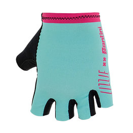 SANTINI Cycling fingerless gloves - LUCE - pink/turquoise