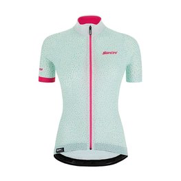 SANTINI Cycling short sleeve jersey - GIADA HIP LADY - white/light blue/pink