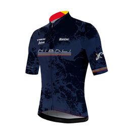 SANTINI Cycling short sleeve jersey - NIBALI - blue