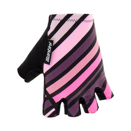 SANTINI Cycling fingerless gloves - RAGGIO - black/pink