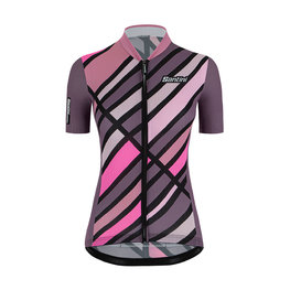 SANTINI Cycling short sleeve jersey - SLEEK RAGGIO LADY - pink/purple