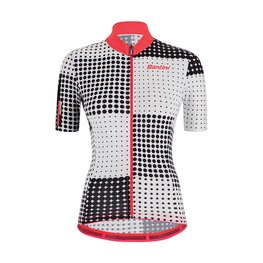 SANTINI Cycling short sleeve jersey - TONO SFERA LADY - black/white