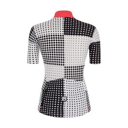 SANTINI Cycling short sleeve jersey - TONO SFERA LADY - black/white