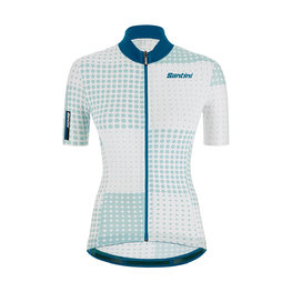 SANTINI Cycling short sleeve jersey - TONO SFERA LADY - white/blue
