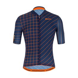 SANTINI Cycling short sleeve jersey - SLEEK DINAMO - orange/blue