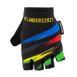 SANTINI Cycling fingerless gloves - UCI WC FLANDERS 2021 - rainbow/black