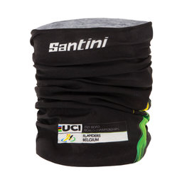 SANTINI Cycling neckwarmer - UCI WC FLANDERS 2021 - rainbow/black