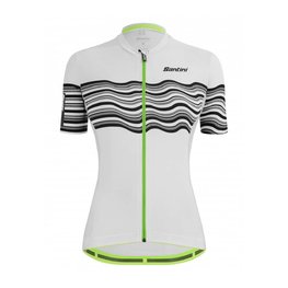 SANTINI Cycling short sleeve jersey - TONO PROFILO LADY - white/black