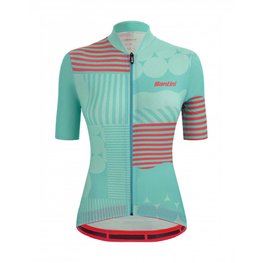 SANTINI Cycling short sleeve jersey - GIADA OPTIC LADY - blue/pink
