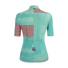SANTINI Cycling short sleeve jersey - GIADA OPTIC LADY - blue/pink