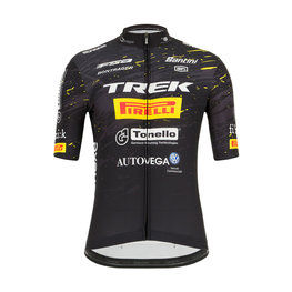 SANTINI Cycling short sleeve jersey - TREK PIRELLI MTB 20 - black/white/yellow