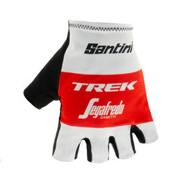 SANTINI Cycling fingerless gloves - TREK 2019 RACE - white/red