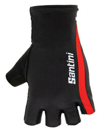 SANTINI Cycling fingerless gloves - X IRONMAN VIS - black/red