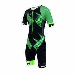 SANTINI Cycling overal - X IRONMAN CUPIO - black/green