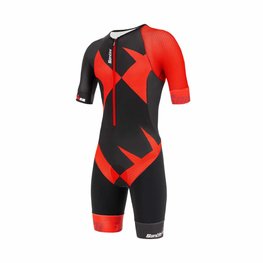 SANTINI Cycling overal - X IRONMAN CUPIO - black/red