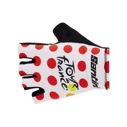 SANTINI Cycling fingerless gloves - TOUR DE FRANCE 2024 - white/red