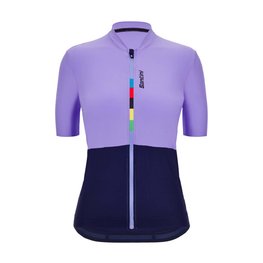 SANTINI Cycling short sleeve jersey - UCI RIGA LADY - blue/purple