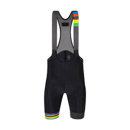 SANTINI Cycling bib shorts - UCI RAINBOW 2021 - black/rainbow