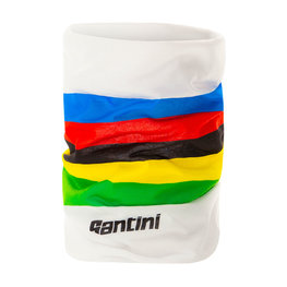 SANTINI Cycling neckwarmer - UCI RAINBOW - white/rainbow