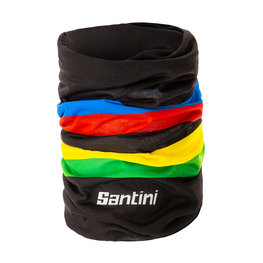 SANTINI Cycling neckwarmer - UCI RAINBOW - black/rainbow