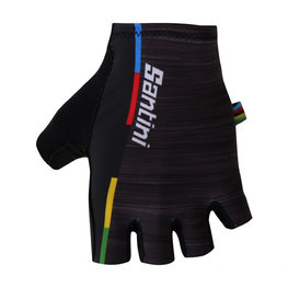 SANTINI Cycling fingerless gloves - UCI RAINBOW - black