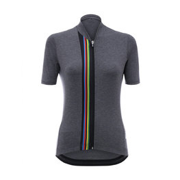 SANTINI Cycling short sleeve jersey - UCI RAINBOW LADY - grey